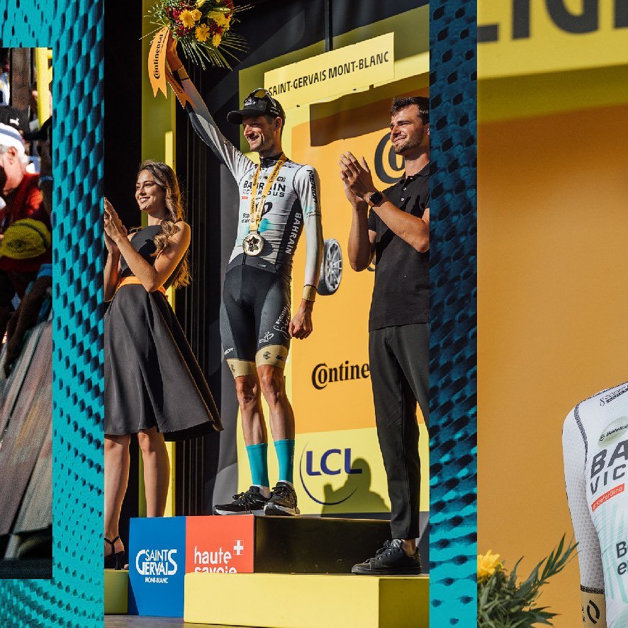 Podium photo Wout Poels wins stage in Tour de France